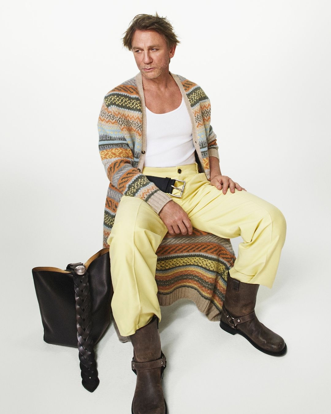 Daniel Craig showcases his fashion prowess in Loewe's Fall/Winter 2024 Men's Campaign.