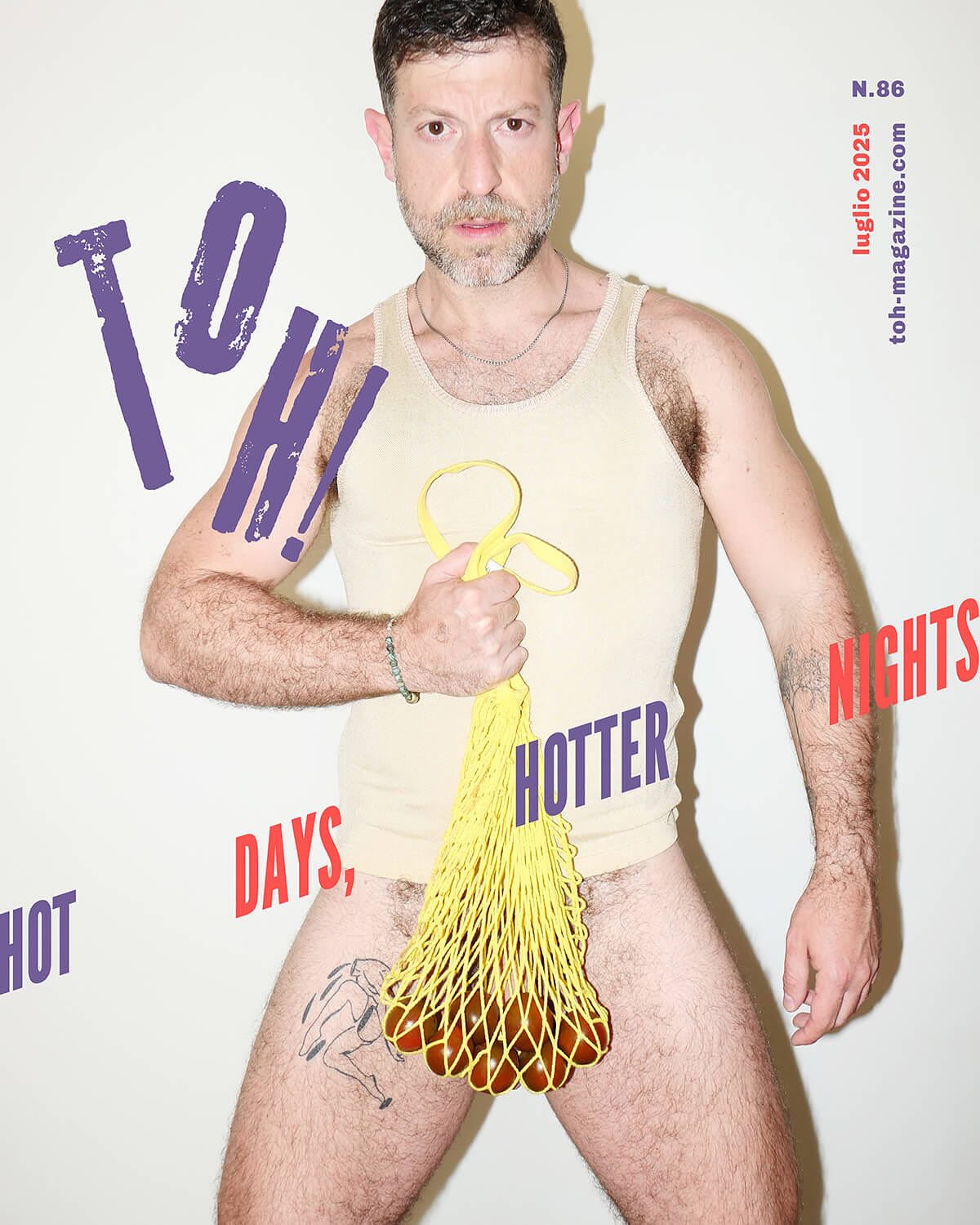 Alessandro Guarino poses in dark fashion for TOH! Magazine Issue 86, July 2025, photographed by Alex Vaccani.