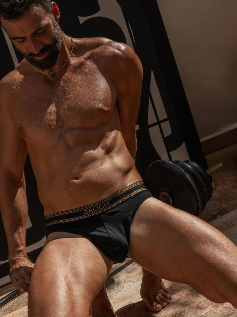 Exequiel Rodriguez Balut Models SALIGIA Underwear in Studio by Liz Sáenz